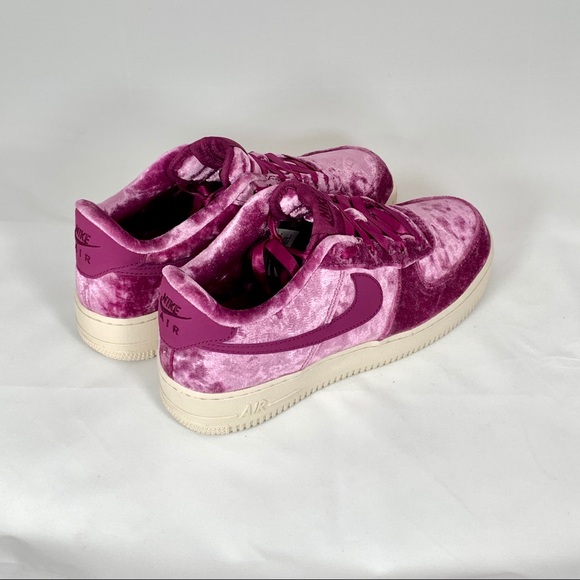 Nike Air Force 1 LV8 Bordeaux Plum Velvet Sneaker - Picture 2 of 6